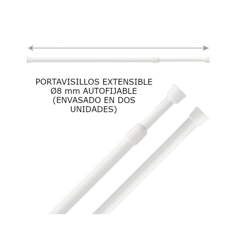 Portavisillos plano extensible 80-145 2 Ud PV-222